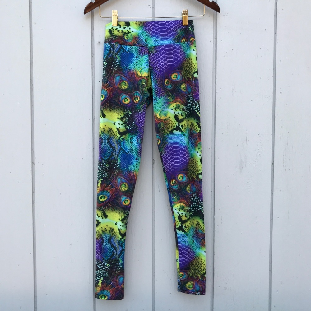 Abs2b Multicolor Neon Peacock Leggings - Picture 6 of 10